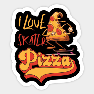 I Love Pizza Skater Sticker